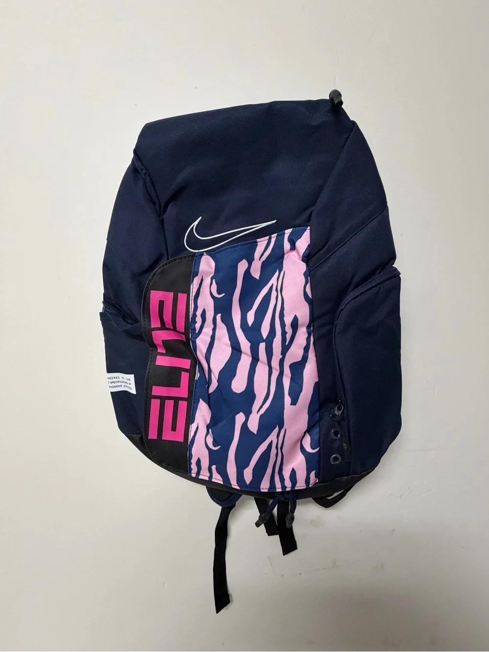 Nike Navy Backpack with Pink Zebra Accent